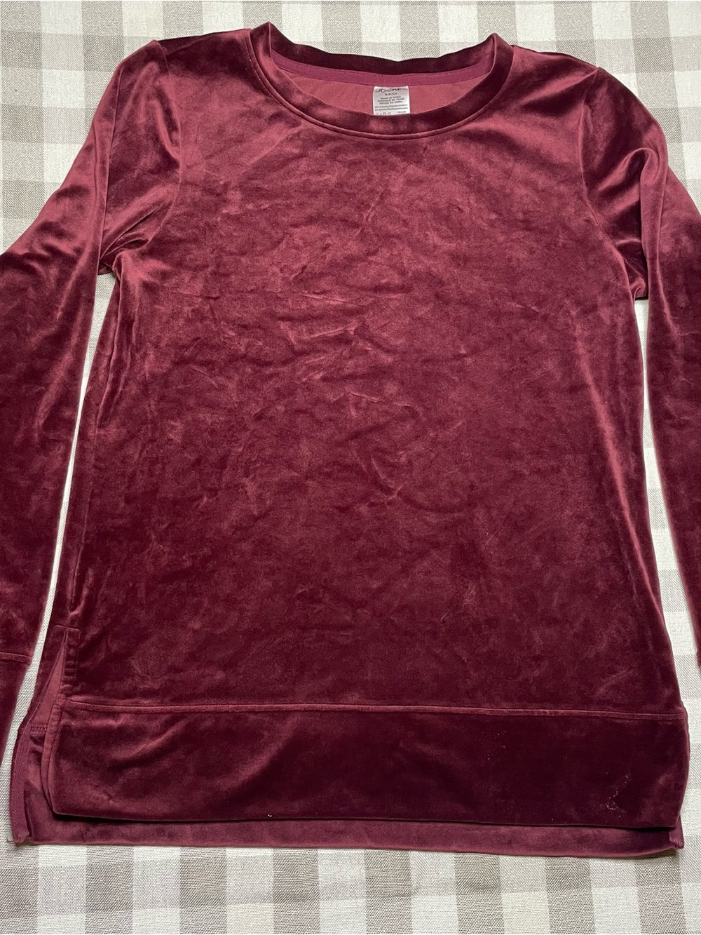 Jockey Women's Velvet Crewneck Sweater - Wine